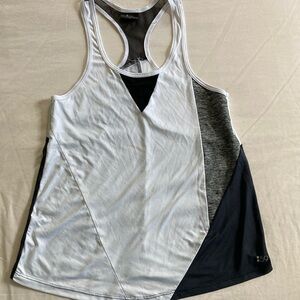 Splits59 Silver Black Asymmetrical Cut Out Tank Top